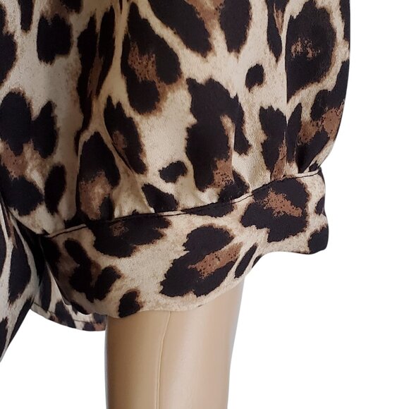 VINCE CAMUTO Leopard Print Tunic Blouse Top Women's XL 3/4 Sleeve Lightweight - Picture 6 of 11